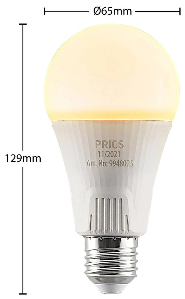 PRIOS Lampadina LED E27 A60 15W bianca 2.700K