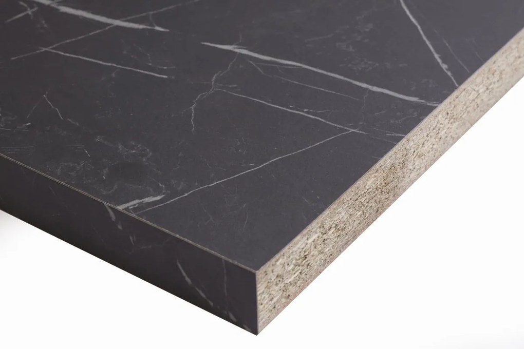 Piano cucina in truciolare marmo nero zebrato Marmo Nero Zebra L 304 x P 63 cm, spessore 1.8 cm