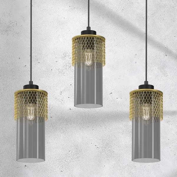 Lampadario a sospensione con filo GLAM 3xE27/60W/230V