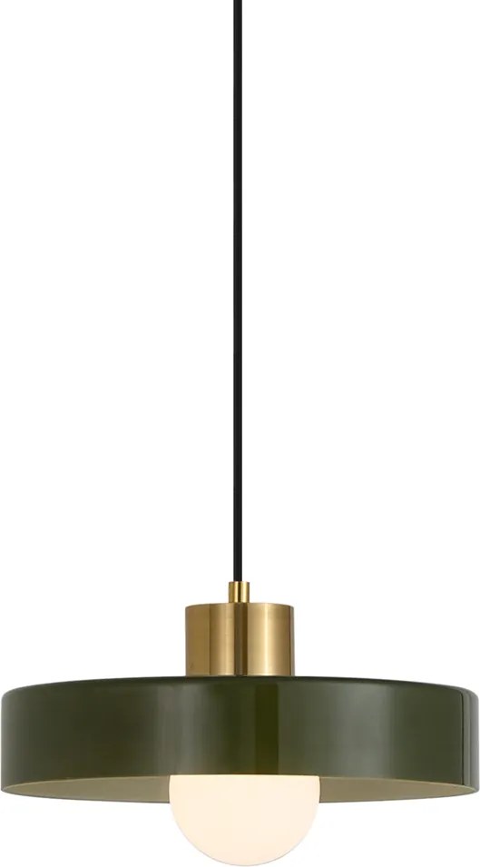 Lampada a sospensione retrò ottone con verde per sistema a binario monofase - Iconic Jina
