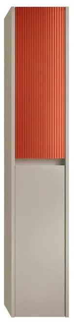 Colonna per mobile bagno Niwa 2 ante P 27 x L 30 x H 160 cm laccato opaco sabbia con vetro paprika cannettato