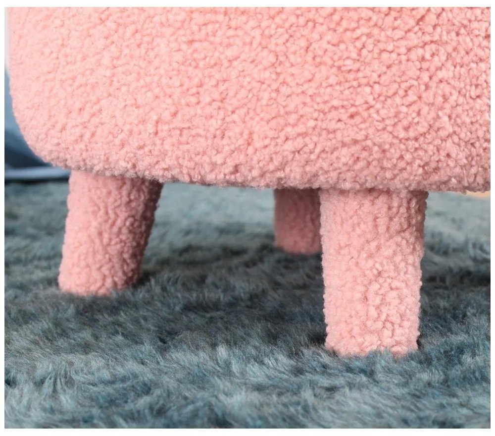 Poltrona per bambini rosa chiaro in tessuto bouclé Moouv - Artie