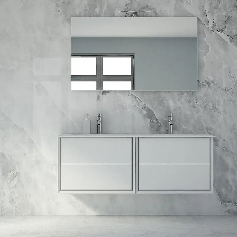 Mobile sottolavabo e lavabo Bellagio per doppia vasca bianco L 70 x H 48 x P 46 cm