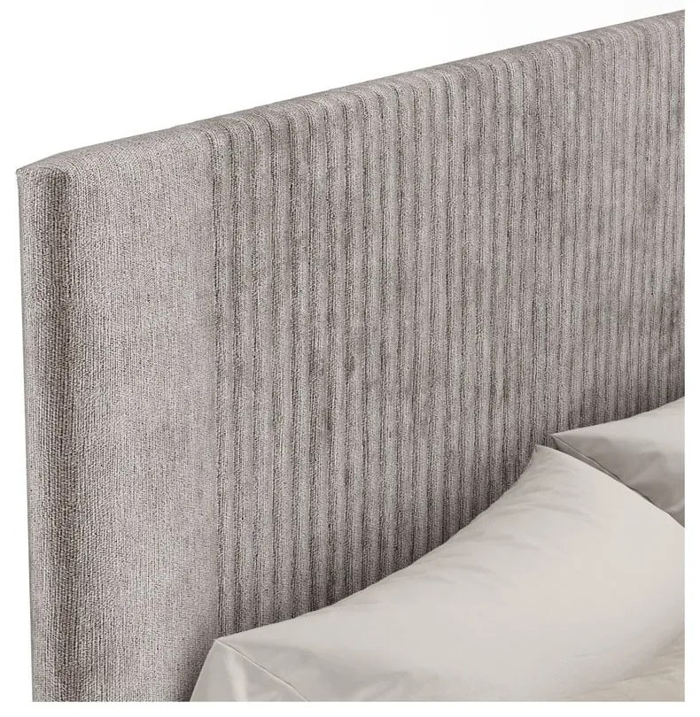 Letto matrimoniale imbottito beige con contenitore con rete inclusa 160x200 cm Etero – Maison de Rêve