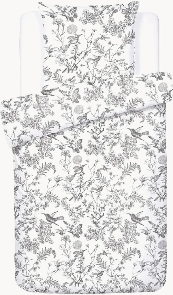 Set copripiumino in raso di cotone Colibri Floral, varie misure