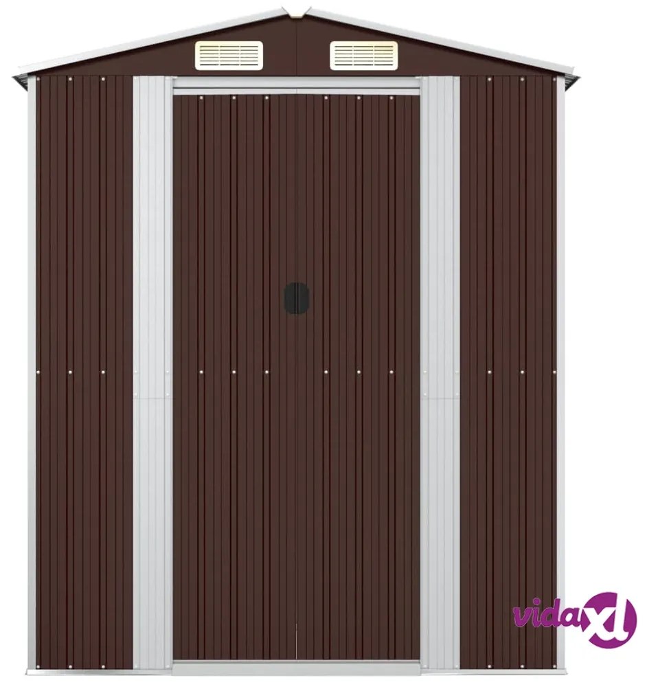 vidaXL Capanno da Giardino Marrone Scuro 192x108x223cm Acciaio Zincato