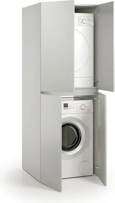 Mobile lavanderia Lava e Asciuga 4 ante in truciolare grigio P 69 x L 70 x H 195 cm