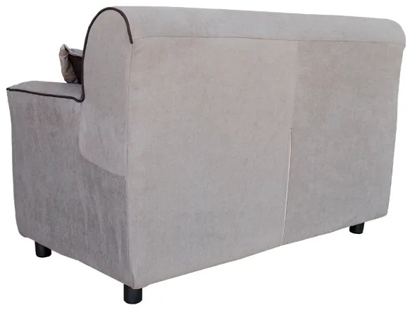 Divano 2 posti Grigio bordino Marrone - tessuto sfoderabile 130 cm NAIROBI