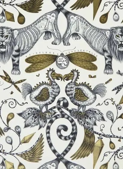 Clarke & Clarke Carta da parati Extinct - Gold