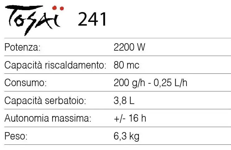 Stufa a Combustibile Liquido Tosai Modello 241