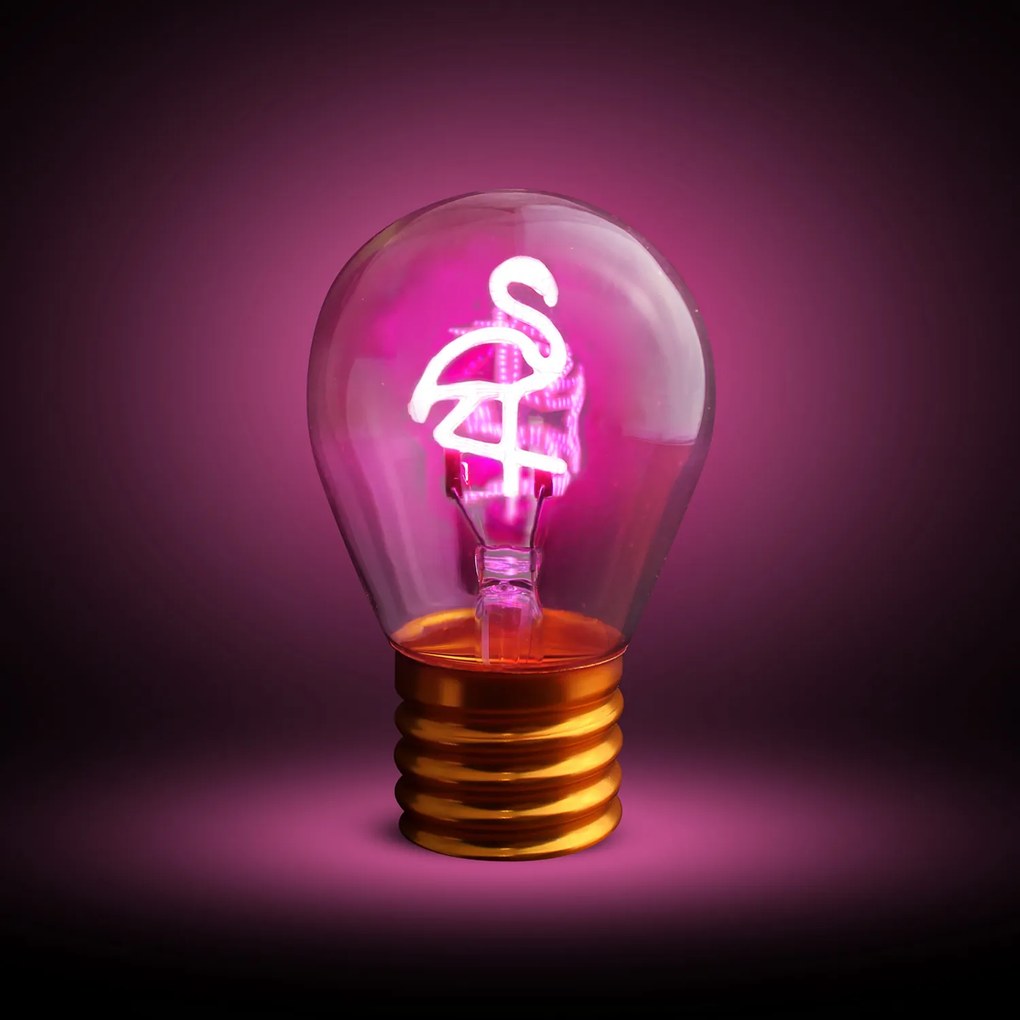 Lampadina fenicottero LED decorativa e ricaricabile