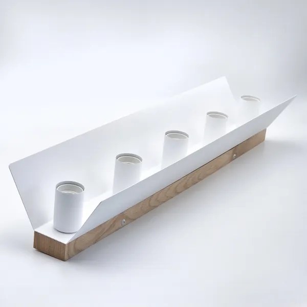 Plafoniera ESME 5xE27/15W/230V bianco/quercia