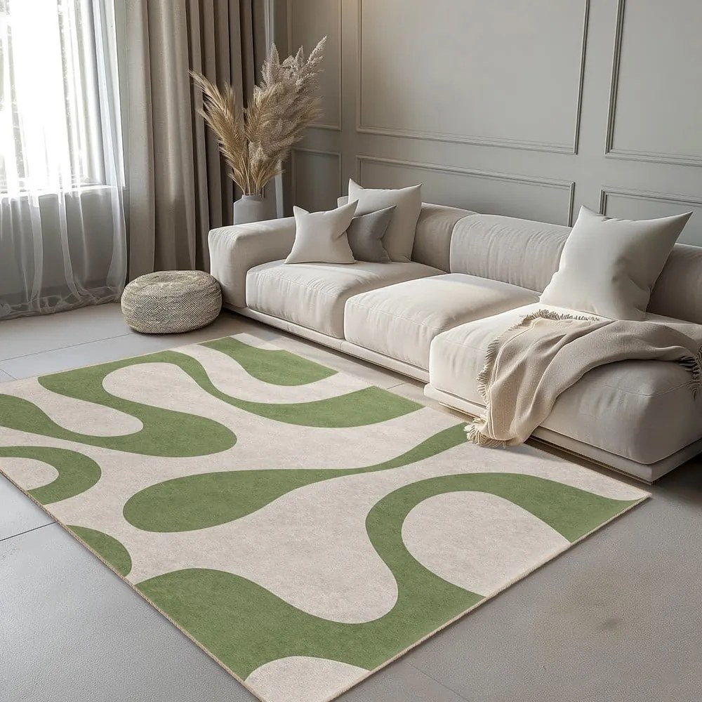 Tappeto verde lavabile 60x100 cm Matcha Latte – Mila Home
