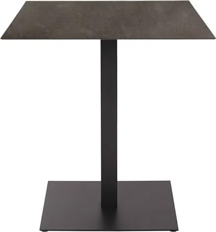 Tavolo quadrato da bar pub ristorante per esterno 70x70 cm piano in HPL Piombo H 74