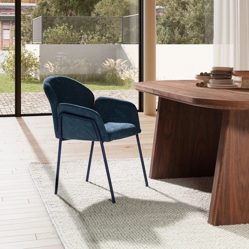 Set di sedie da pranzo blu in imbottito 2 pz Aslin – MOME