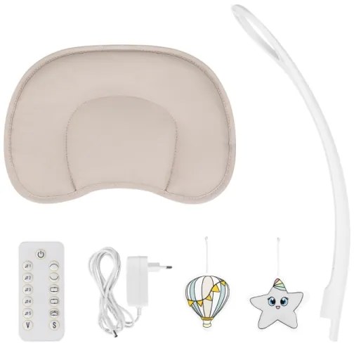 Lionelo - Dondolo per bambini con melodia OLIVIA Beige Naturale + telecomando