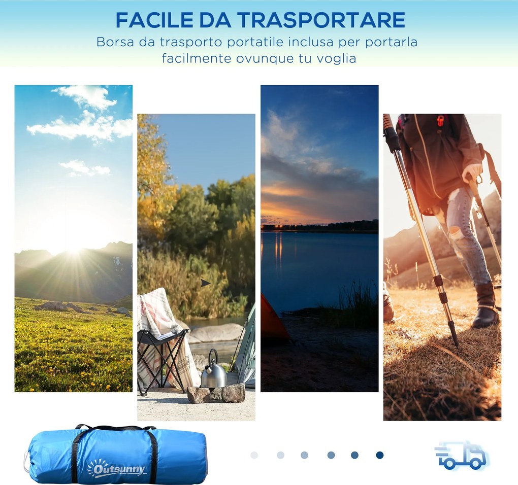 Tenda da Campeggio per 6 Persone 460x230x195 cm...