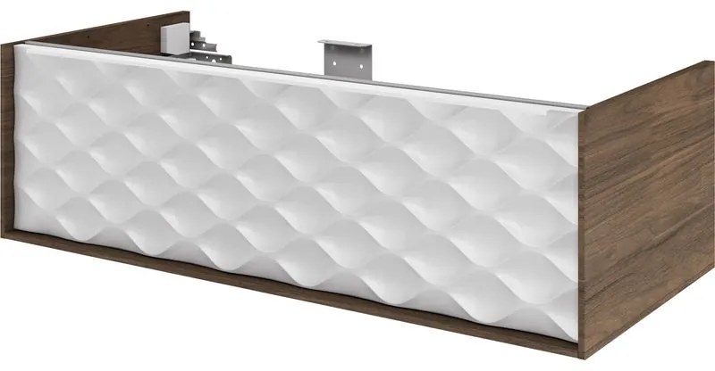 Mobile da bagno sotto lavabo SENSEA Neo laccato lucido L 105 x H 32 x P 48 cm 1 cassetto, lavabo non incluso