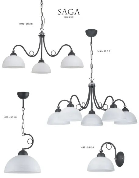 Jupiter 1489 - Lampadario a sospensione con catena SAGA 1xE27/60W/230V