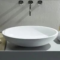 Lavabo da Appoggio in Solid Surface modello Ovo Relax Design Bianco OPACO