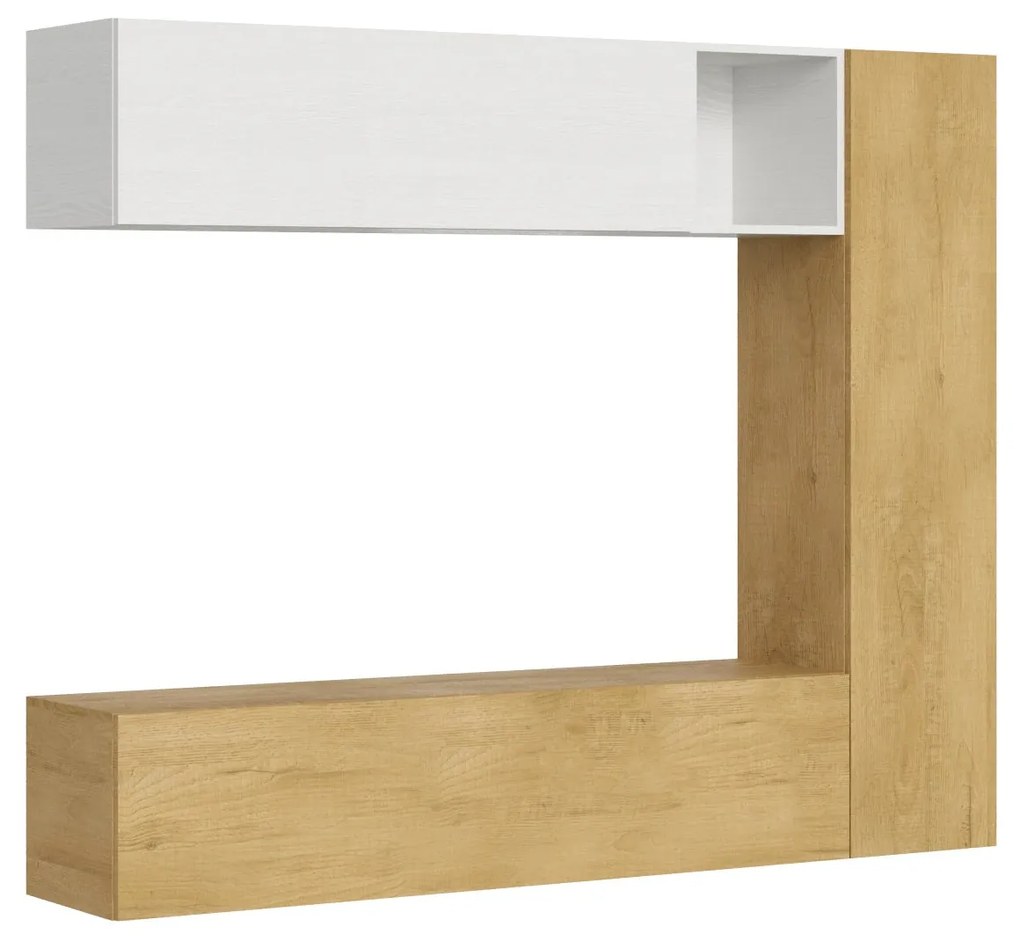 Composizione soggiorno modulare Isoka A14 L.214 H.173,6 P.39,2