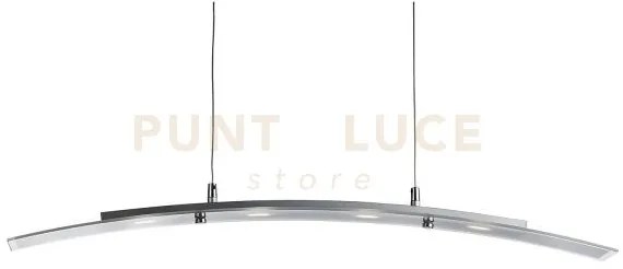 Curve 4lt pendant - metallo argentato satinato e vetro smerigliato