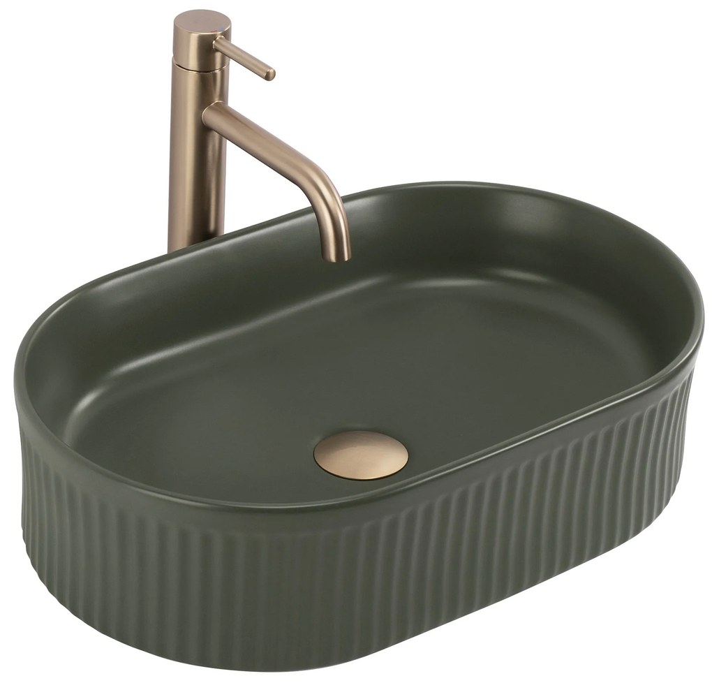 Lavabo da appoggio Rea Vanda Olive Matt