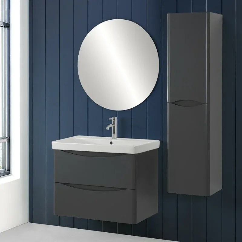 Colonna bagno sospesa 140 cm antracite 2 ante reversibili Zen