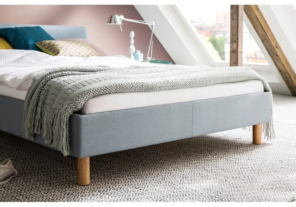 Letto singolo imbottito blu/grigio rete non inclusa 120x200 cm Lena – Meise Möbel