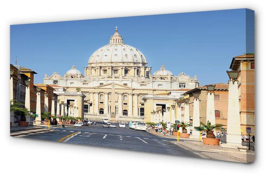 Quadro stampa su tela Edifici delle strade della cattedrale di Roma 100x50 cm