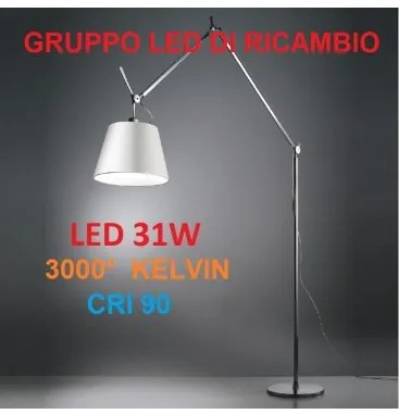 Artemide gruppo ottico led 3000° k  cri 90 di ricambio per tolomeo mega led