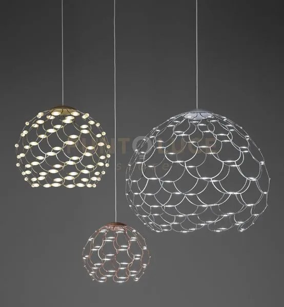 Lamoi lampadario a sospensione cromo grande d.80cm 3000k 11044lm 99...