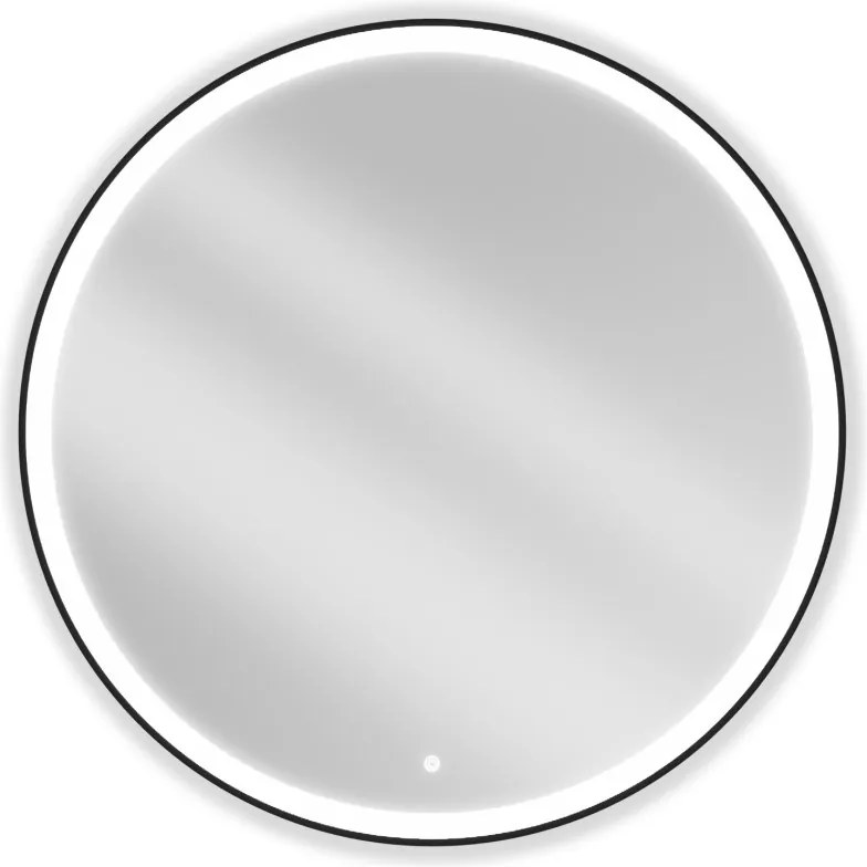 Mexen Esso specchio da bagno illuminato, rotondo 100 cm, LED 6000K, antiappannamento, cornice nera - 9825-100-100-611-70