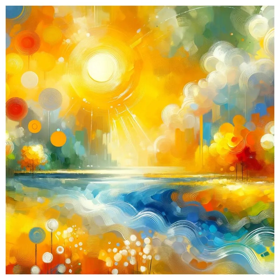 Quadro su tela – Campi di fiori e superficie d’acqua lucente