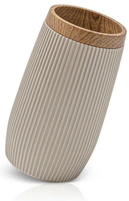 Porta spazzolino da denti Tortora dettagli effetto legno Blob