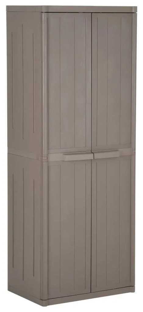 Armadio Da Giardino Marrone 65x45x172 Cm İn Pp Aspetto Legno /