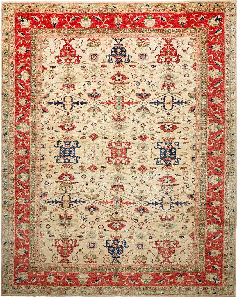 Kazak Tappeto orientale 370x310 Beige (Pakistan) Annodato A Mano