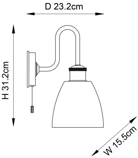 Endon 95506 -Applique da bagno PIPER 1xE27/10W/230V IP44 cromo lucido