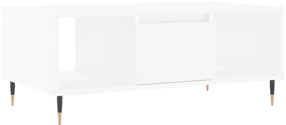 Tavolino da salotto bianco 90x50x36,5 cm in legno multistrato