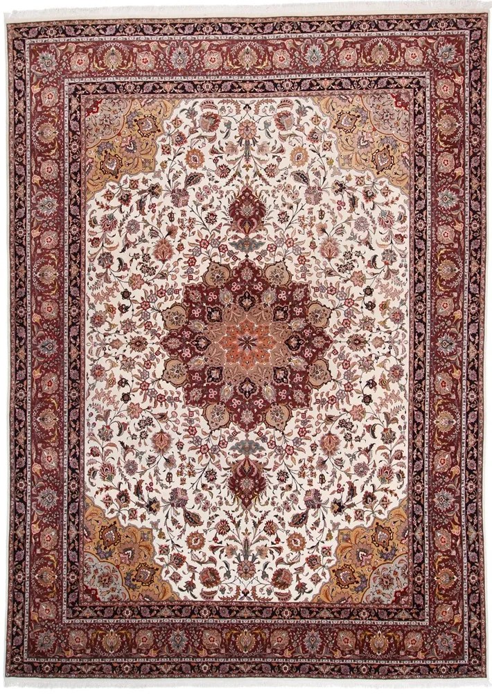 Tabriz Tappeto 410 x 300 Rosa (Iran) Annodato A Mano