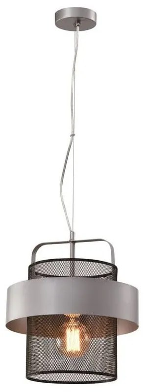 Lampada a sospensione in metallo nero-argento ø 30 cm Fiba - Candellux Lighting
