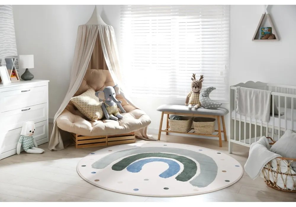 Tappeto per bambini verde e avorio ø133 cm Joyful Mint – FD