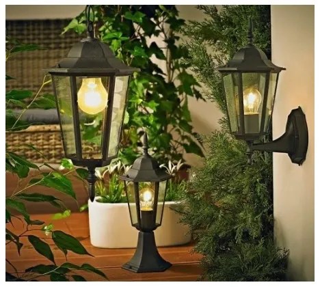Lampadario da esterno 1xE27/20W/230V IP43 nero