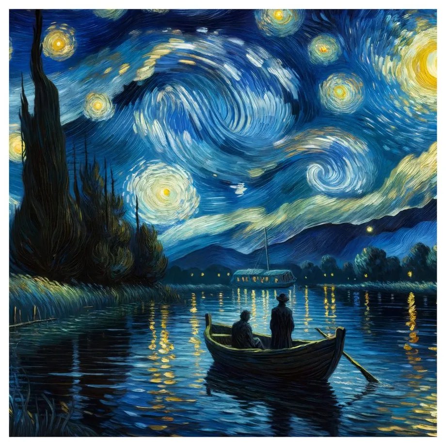 Quadro su tela – Notte magica sull’acqua