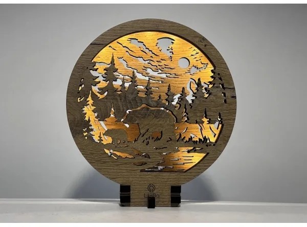 Li-Go 23595/DUB2 - Lampada decorativa da tavolo LED dimmerabile/12W/230V 20x22 cm rovere