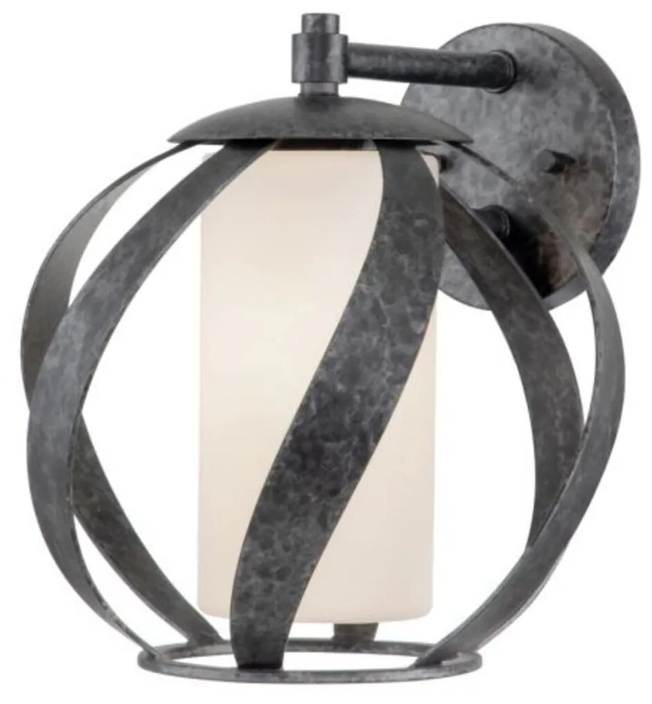 Applique Industrial Nordico Blacksmith Acciaio Nero Antico Vetro 1 Luce E27