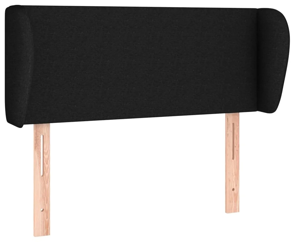 Testiera ad orecchio nera 83 x 23 x 78/88 cm in tessuto