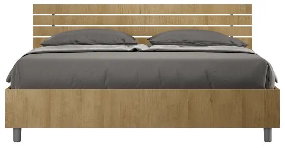 Letto Ankel con rete testata doghe Inclinata quercia 160x190