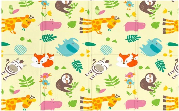 Tappeto Morbido per Bambini 120x90x0,8 cm Pieghevole Foresta Multicolore...