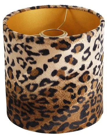 Paralume in velluto stampa leopardo 20/20/20 interno oro